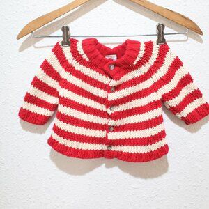 Baby Gap vintage 2002 red stripe cardigan sweater 3-6 months